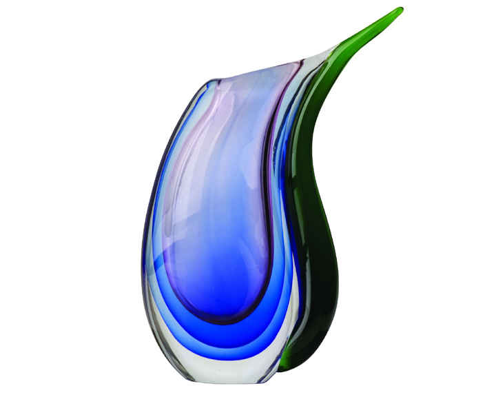 13. Zibo - Coloured Glass Vase, Penguin 8.5\"
